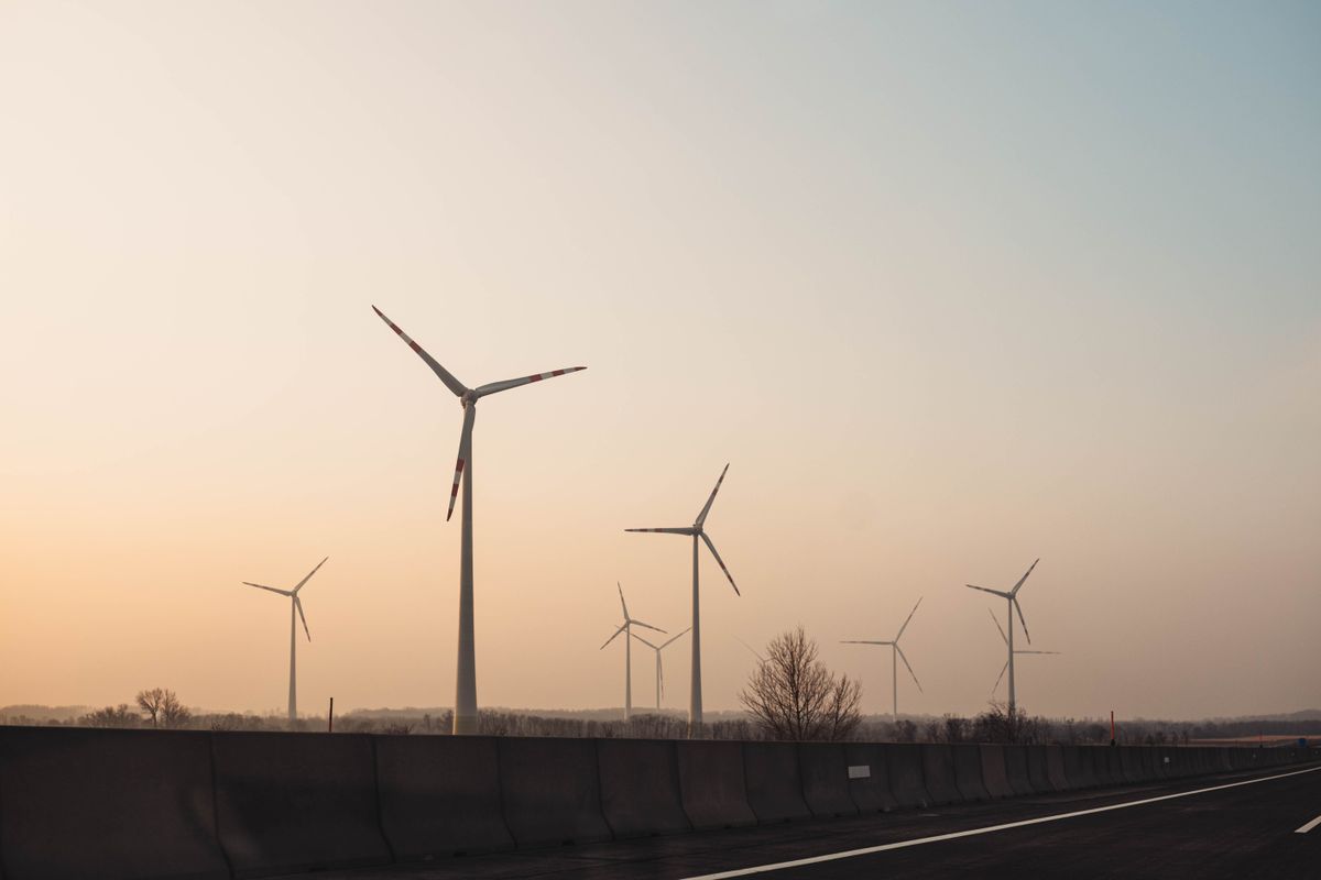 Wind turbines generating renewable energy